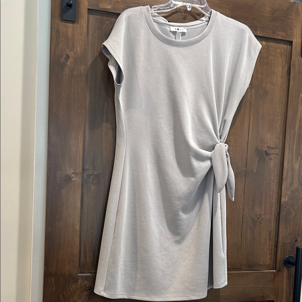 E495 Cable & Gage Light Grey Tie-Side Dress Casual Knit
